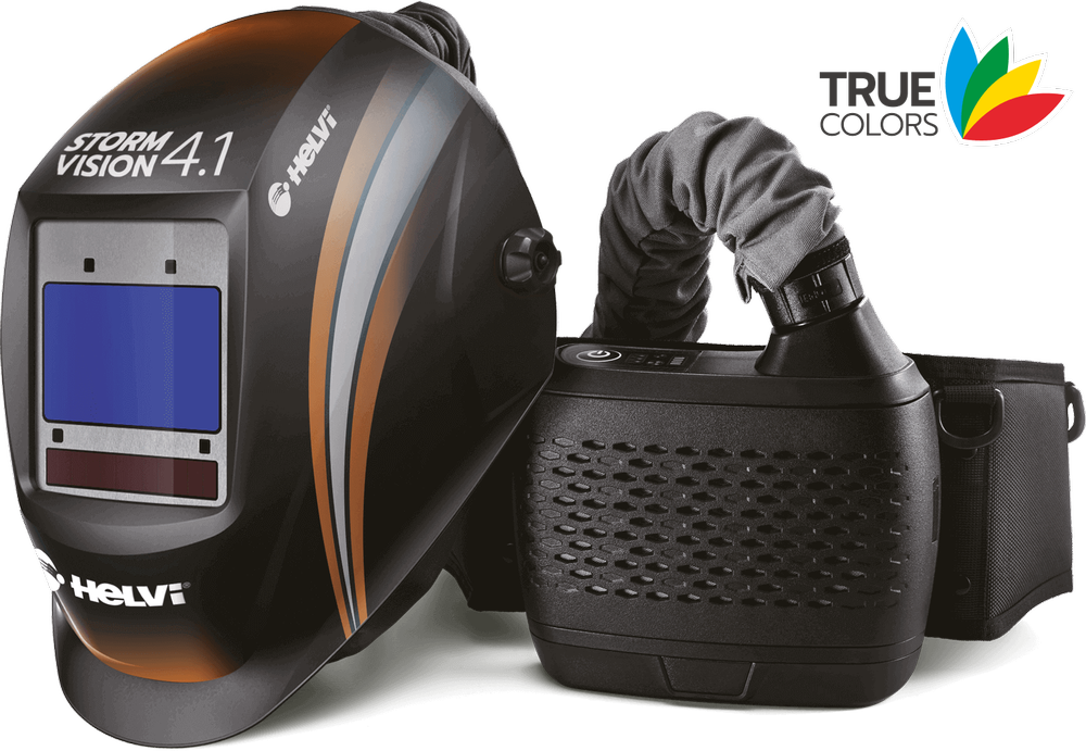 Helvi - 9900269 - STORM VISION 4.1: Auto-darkeing welding Mask with powered AIR purifying respirator - TRUE COLOR