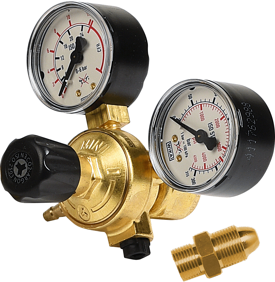 Helvi - 22905090K - Riduttore di pressione ECO mini CO2 + Adattatore per bombole Argon / CO2