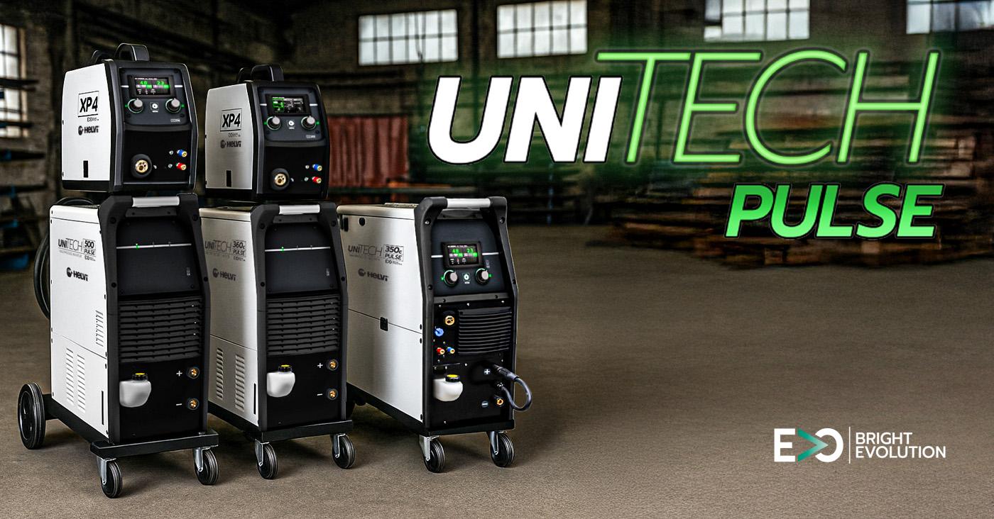 Nuova gamma UNITECH PULSE. L'ultima evoluzione della Gamma Helvi TECH: Le saldatrici Unitech PULSE 350C e 360 con traino filo separato raffreddate ad acqua.
